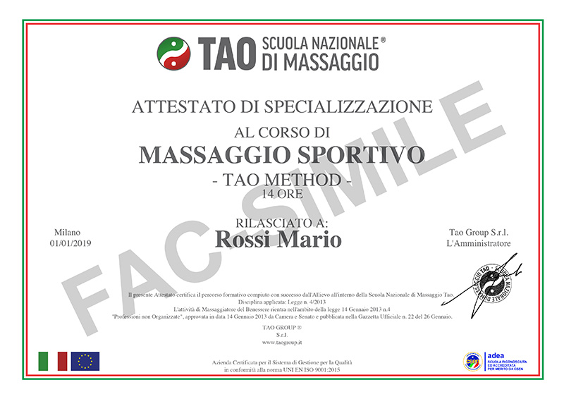 attestato demo corso massaggio sportivo