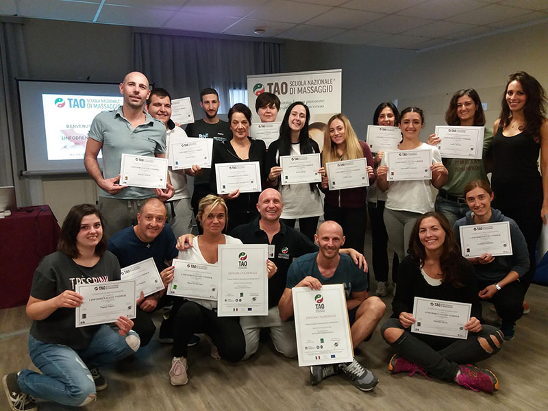 allievi del corso di linfodrenaggio manuale vodder