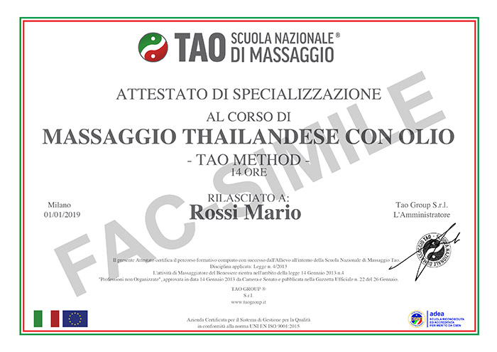 demo attestato corso massaggio thai oil